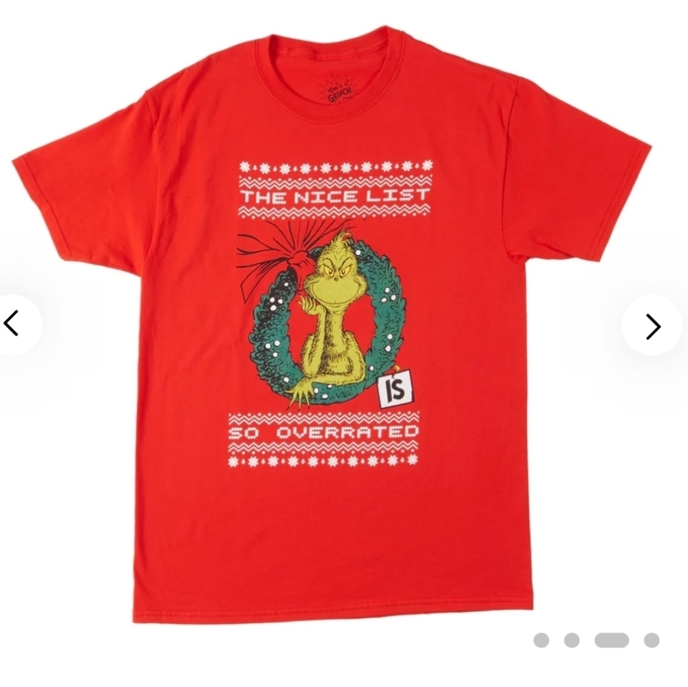 ποΈπRED - THE GRINCH TEE - 'THE NICE LIST IS SO OVERRATED'π